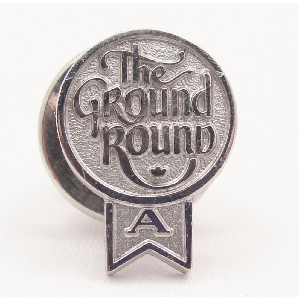 Vintage The Ground Round Restaurant Employee Pin Jostens Silver Ribbon Letter A